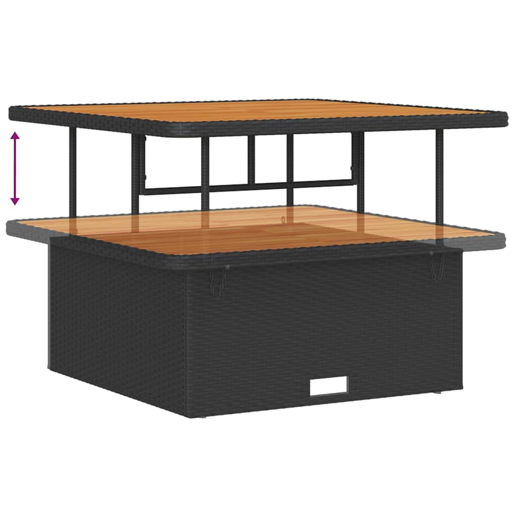Garten-Sofa-Set mit Kissen mit Speicher 11 pcs Schwarz
