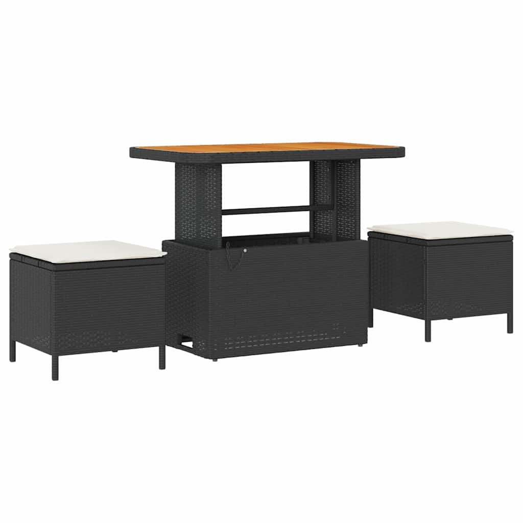 Garten-Sofa-Set mit Kissen 12 pcs Schwarz und Creme