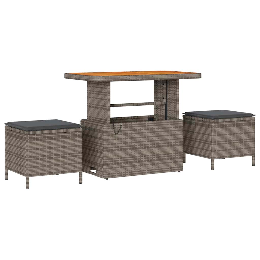 Garten-Sofa-Set mit Kissen mit Speicher 12 pcs Grau