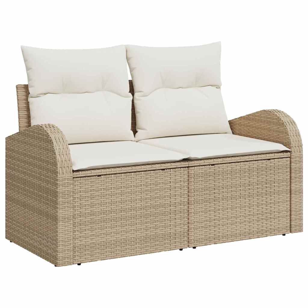 Garten-Sofa-Set mit Kissen mit Speicher 12 pcs Beige und Creme
