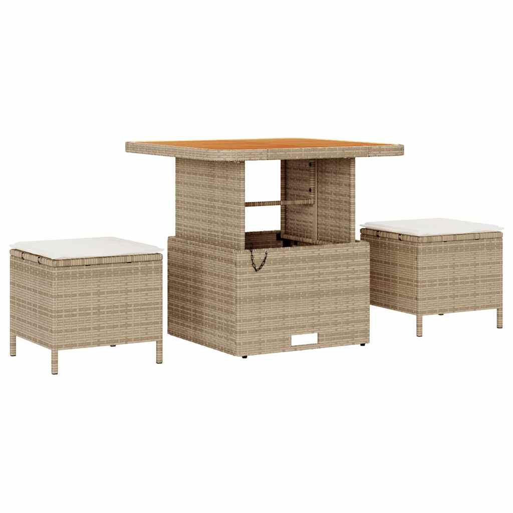 Gartensofa-set mit Kissen 12 pcs Beige Poly-Rattan