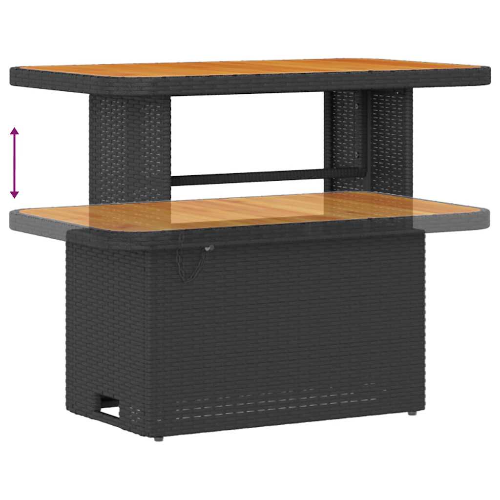 Gartensofa-set mit Kissen 12 pcs Schwarz und Creme Poly-Rattan