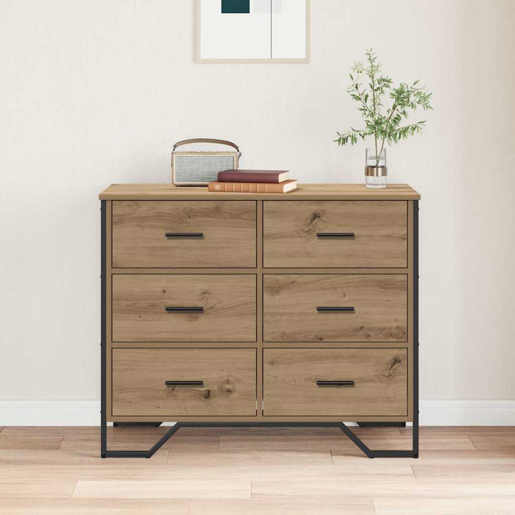 Kommode mit Schubladen 2 pcs Artisan-Eiche 91 x 35,5 x 74,5 cm