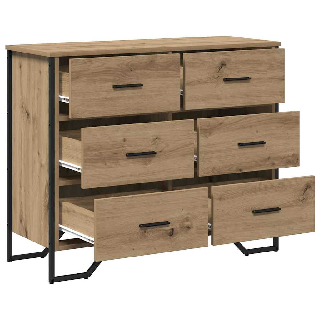 Kommode mit Schubladen 2 pcs Artisan-Eiche 91 x 35,5 x 74,5 cm