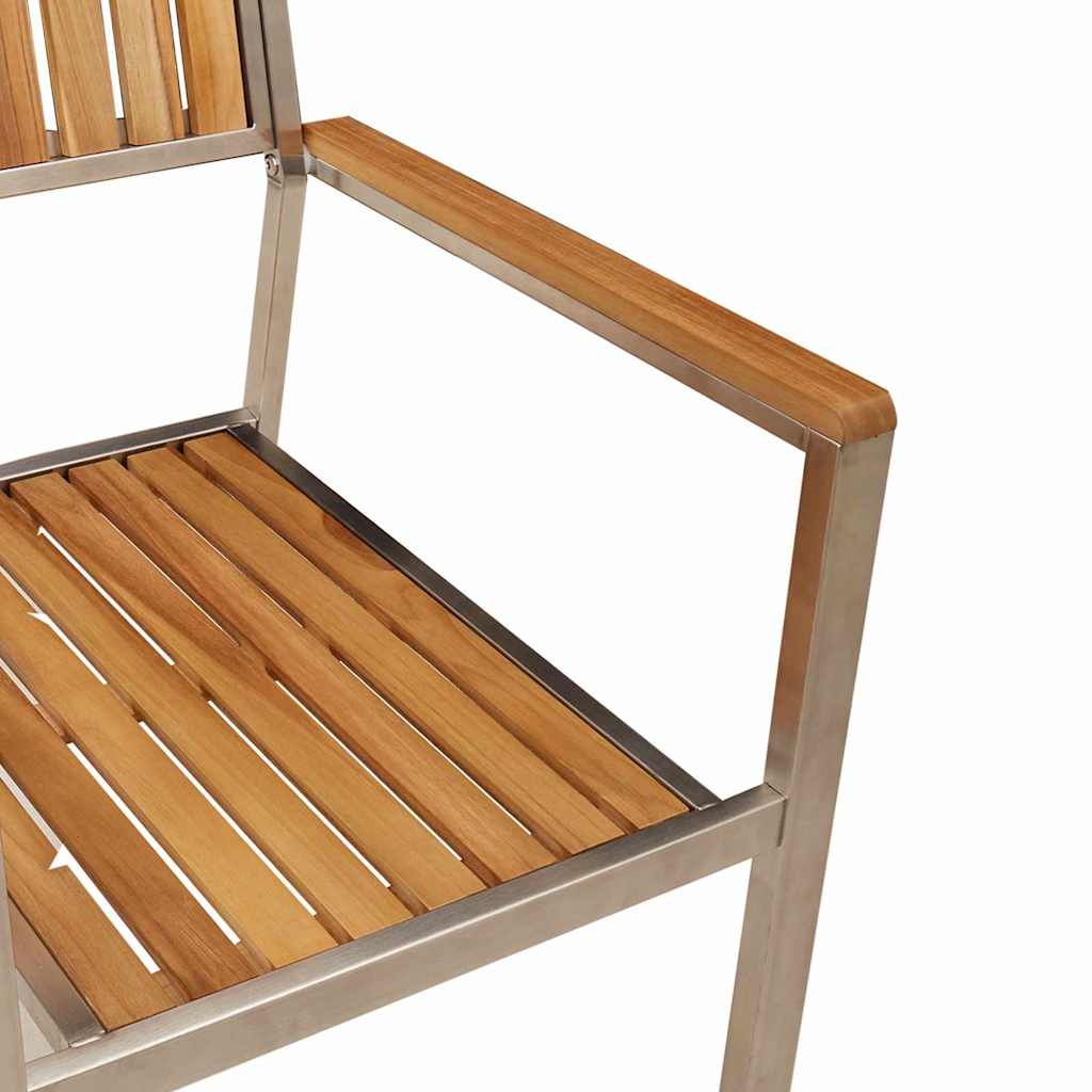 Outdoortisch-Set 3 pcs Braun Massivholz Teak
