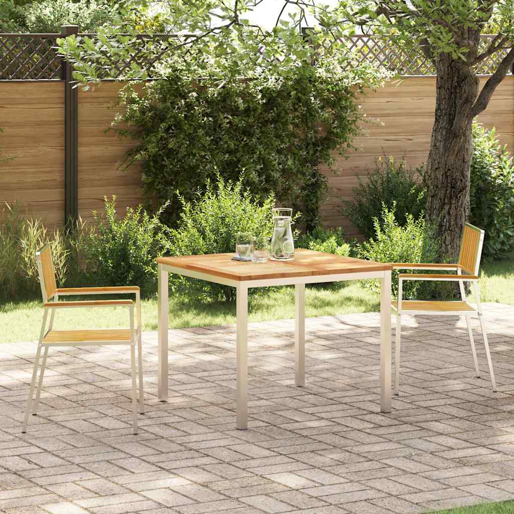 Outdoortisch-Set 3 pcs Braun Massivholz Teak