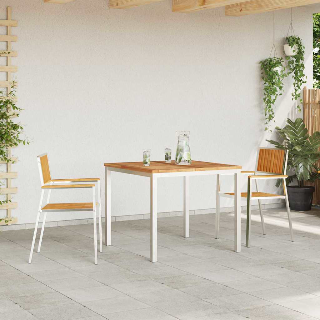 Outdoortisch-Set 3 pcs Braun Massivholz Teak