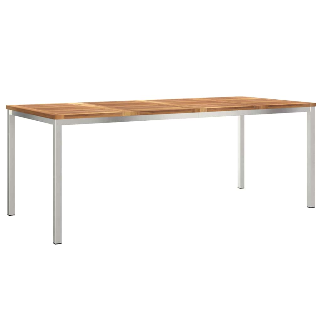 Outdoortisch-Set 9 pcs Braun Massivholz Teak