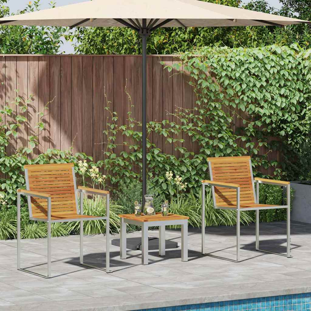 Sonnenliege 3 pcs Braun Massivholz Akazie