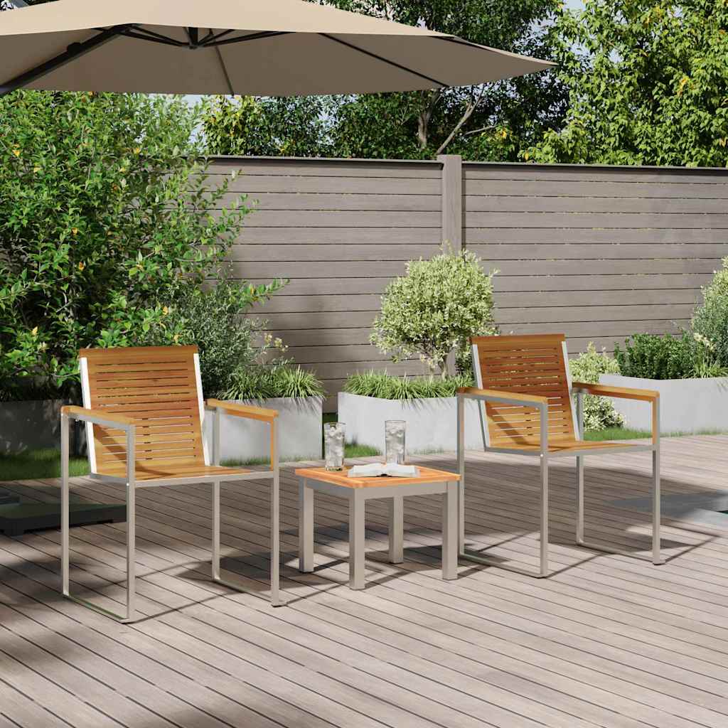 Sonnenliege 3 pcs Braun Massivholz Akazie