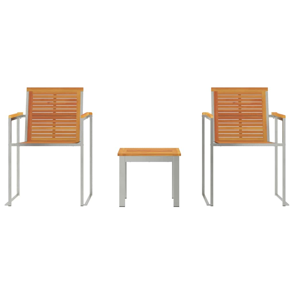 Sonnenliege 3 pcs Braun Massivholz Akazie