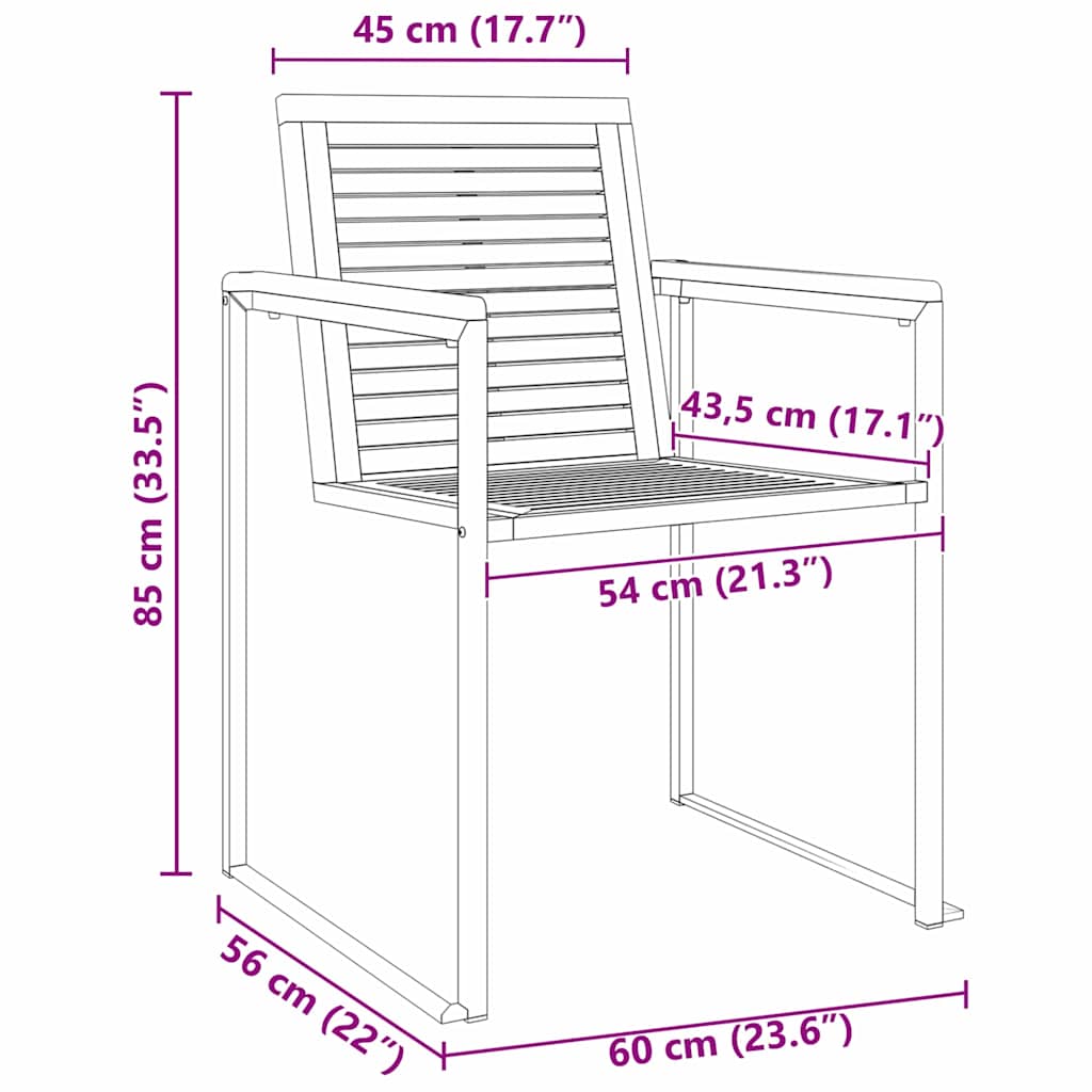 Sonnenliege 3 pcs Braun Massivholz Akazie