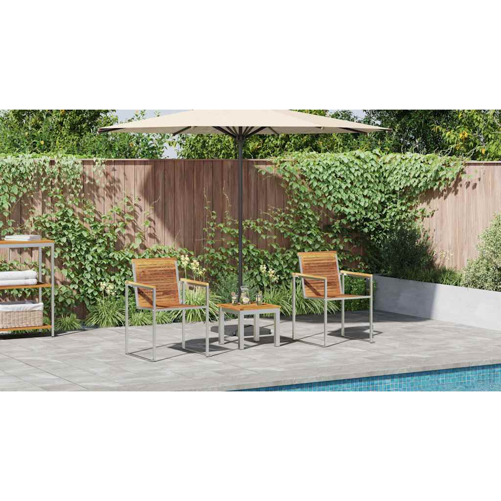 Sonnenliege 3 pcs Braun Massivholz Teak