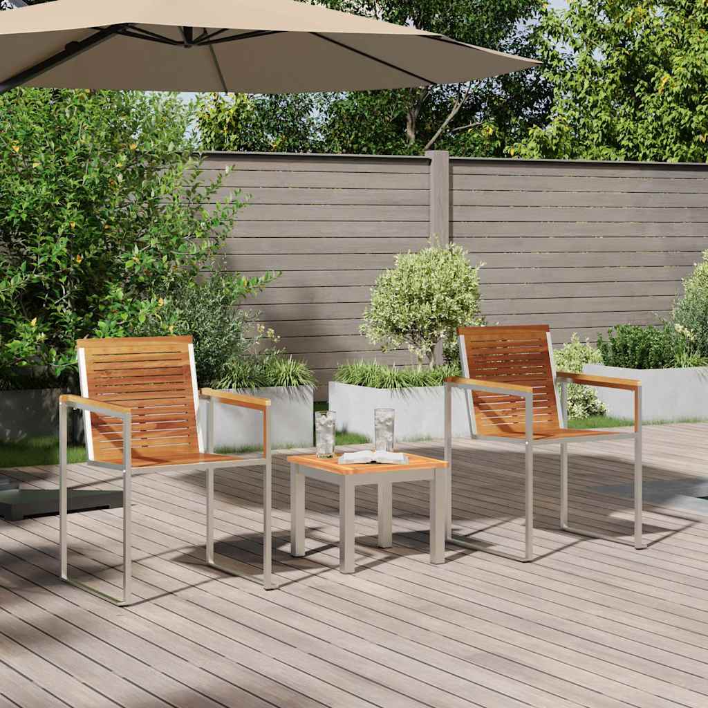 Sonnenliege 3 pcs Braun Massivholz Teak