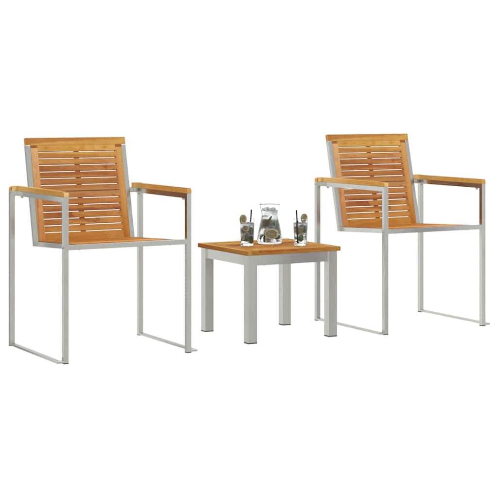 Sonnenliege 3 pcs Braun Massivholz Teak