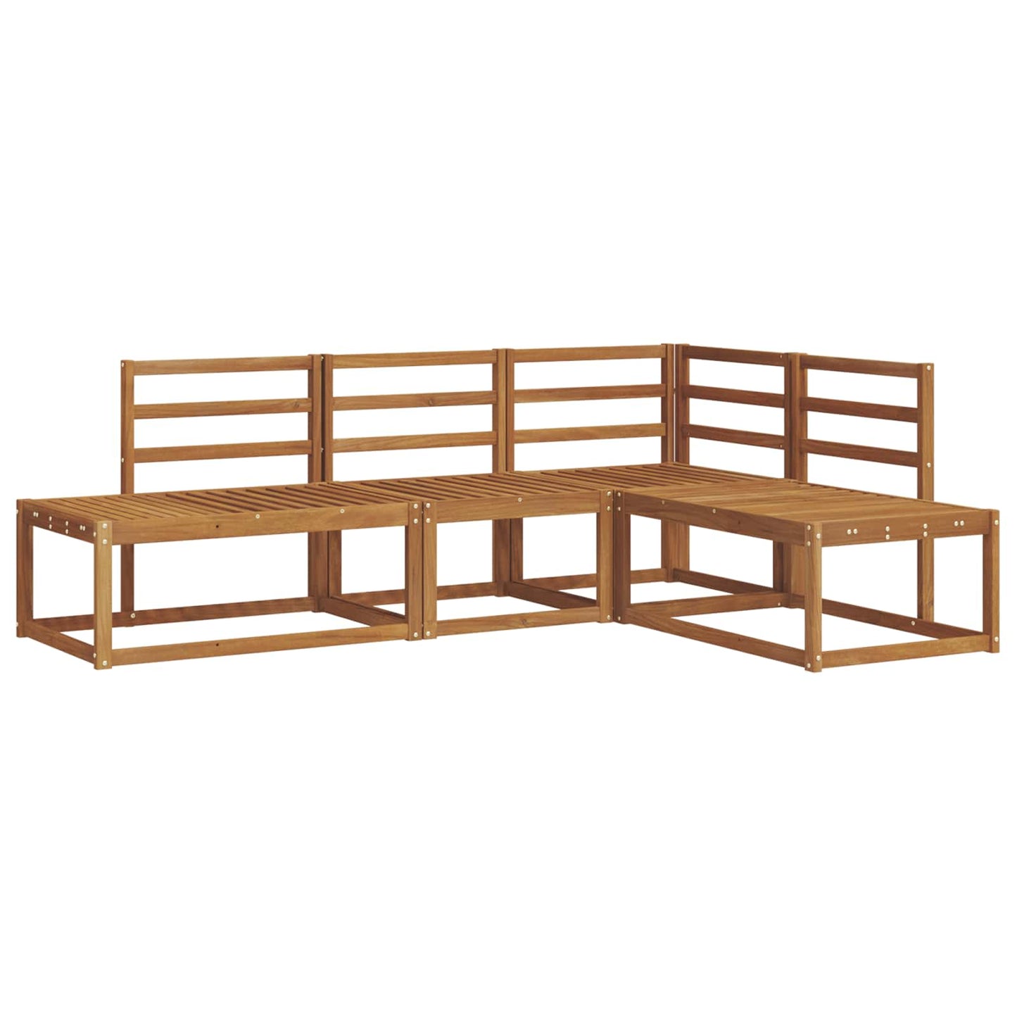 Outdoor-Sofagarnitur 4 Stück Natur Massivholz Akazie