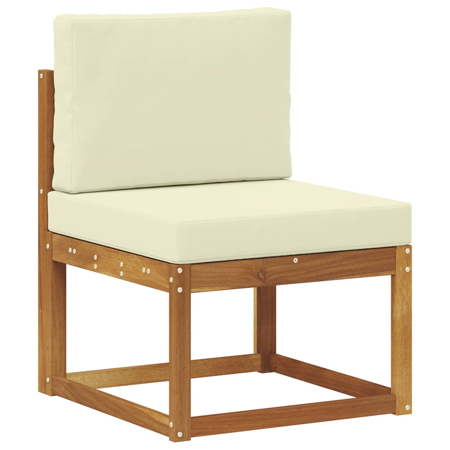 Outdoor-Sofagarnitur mit Kissen 4 Stück Natur und Creme