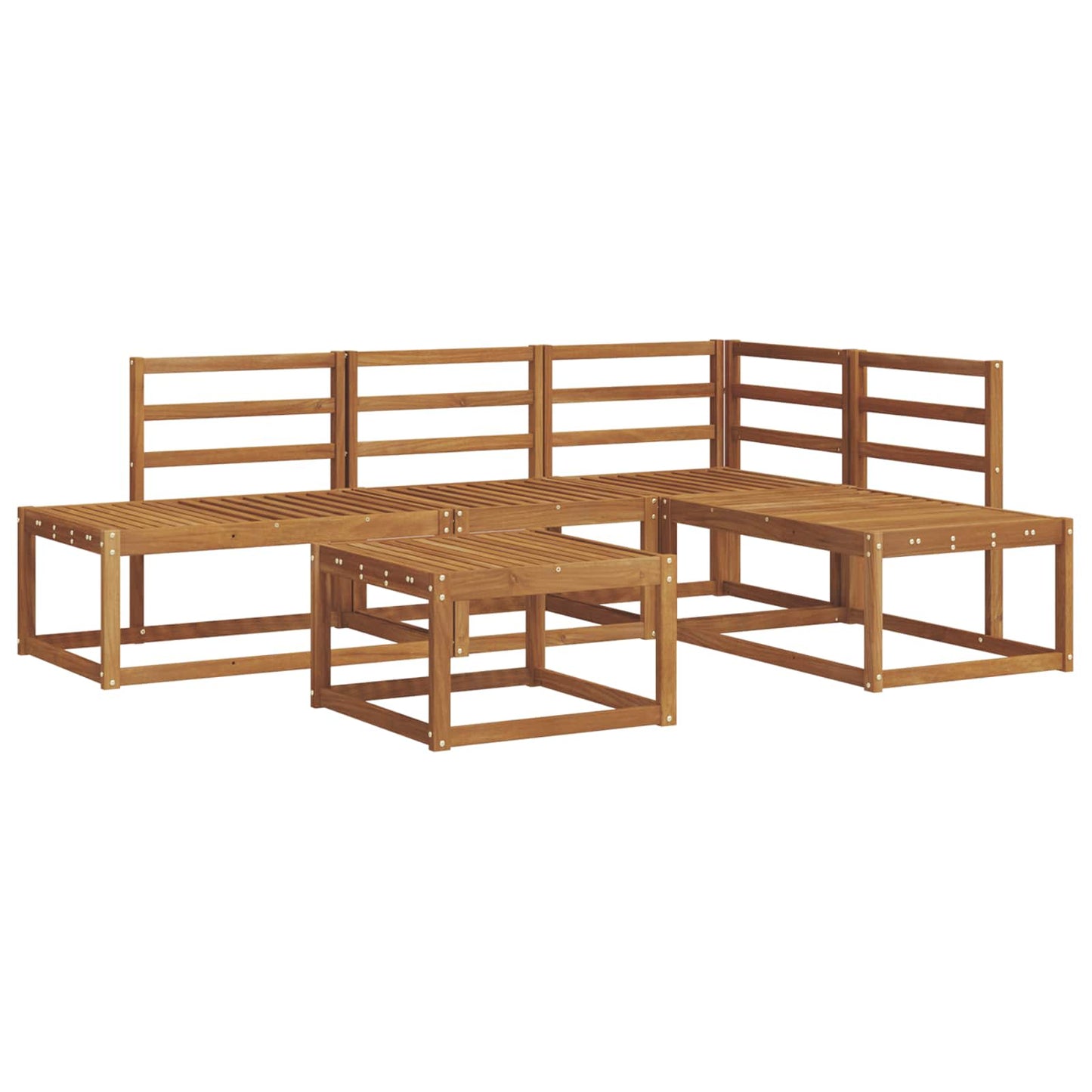 Outdoor-Sofagarnitur 5 Stück Natur Massivholz Akazie