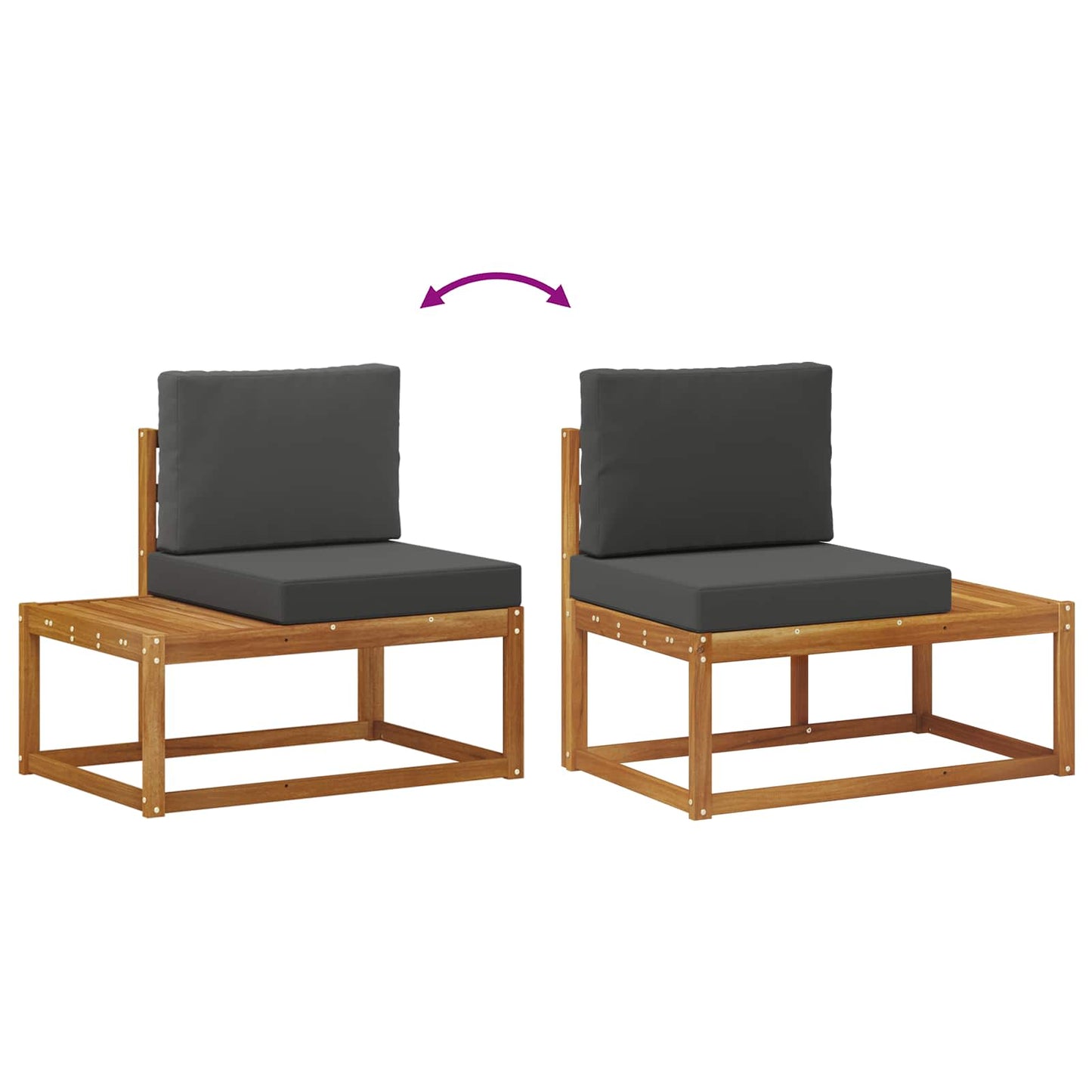Outdoor-Sofagarnitur mit Kissen 5 Stück Natur und Anthrazit