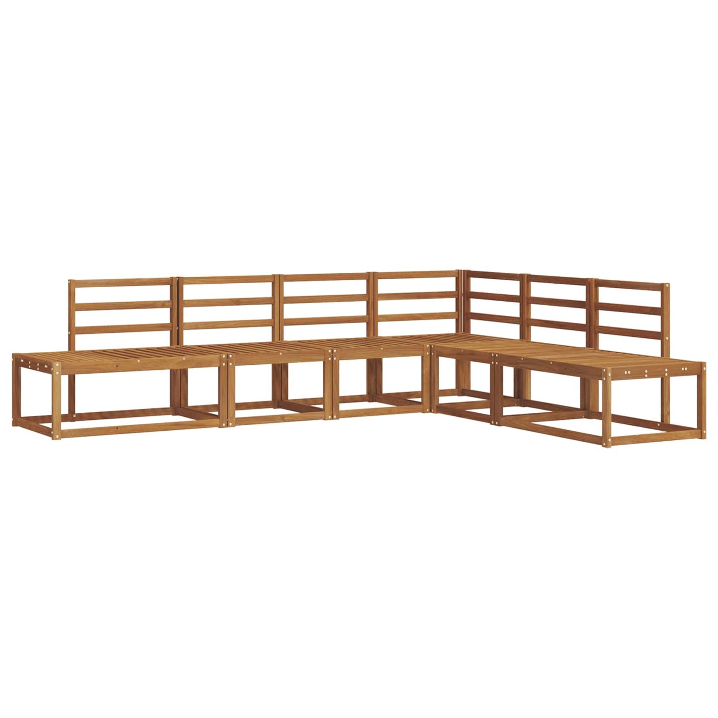 Outdoor-Sofagarnitur 6 Stück Natur Massivholz Akazie
