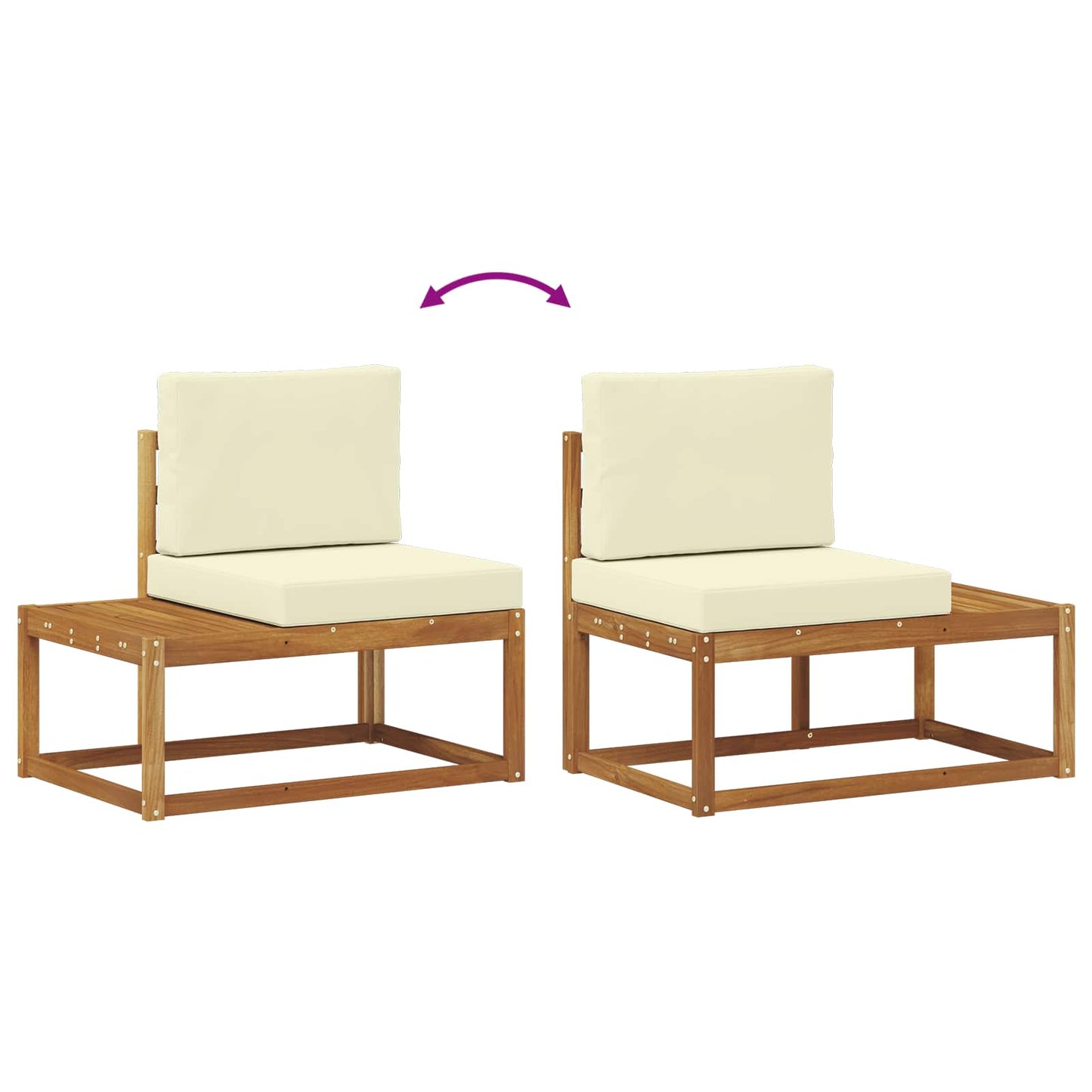 Outdoor-Sofagarnitur mit Kissen 6 Stück Natur und Creme