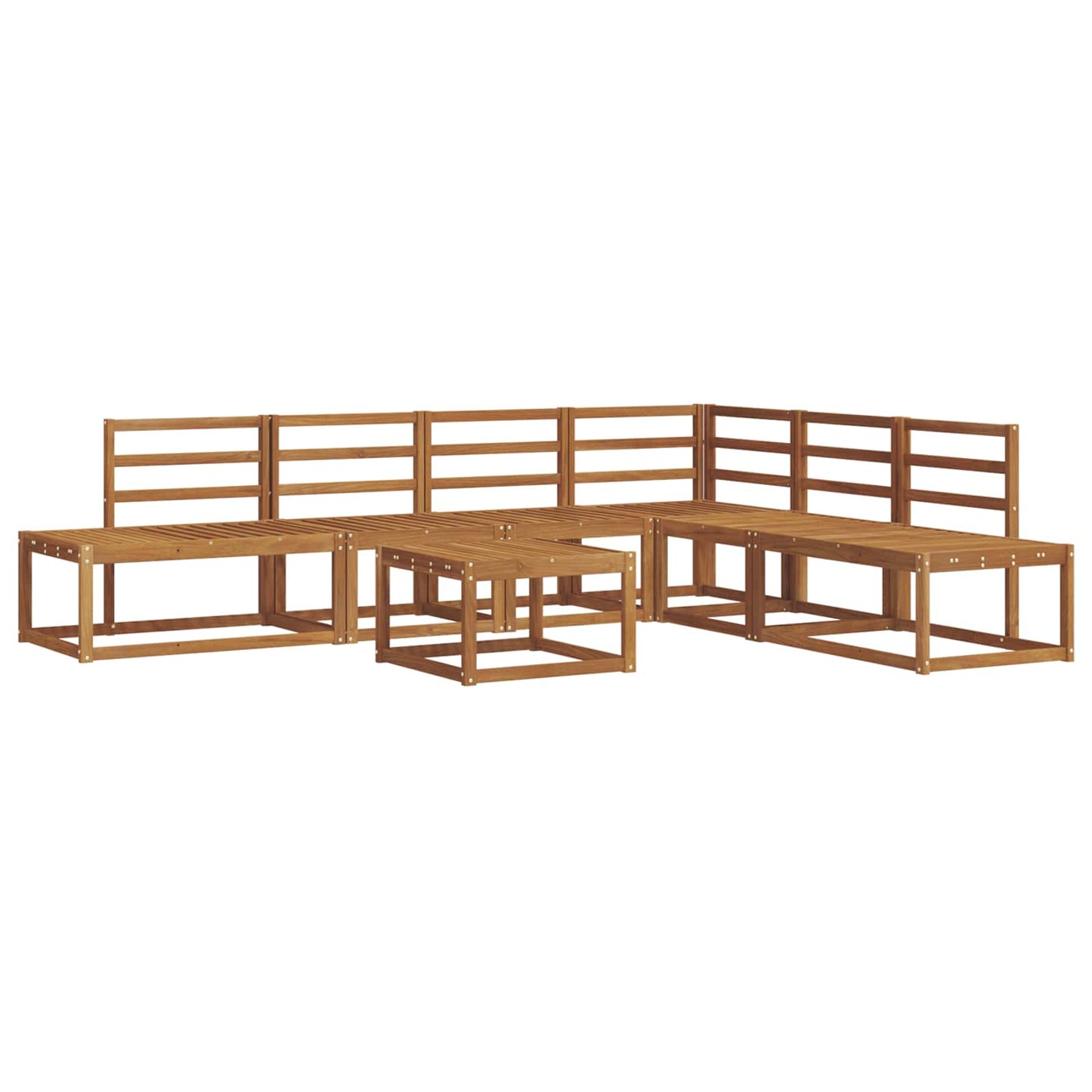 Outdoor-Sofagarnitur 7 Stück Natur Massivholz Akazie