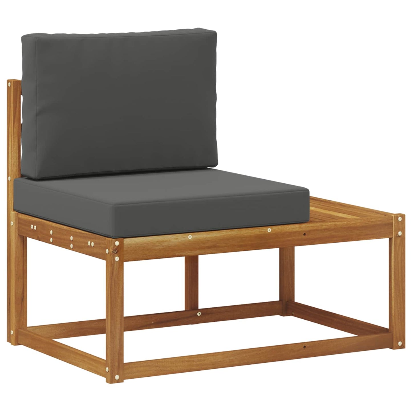 Outdoor-Sofagarnitur mit Kissen 7 Stück Natur und Anthrazit