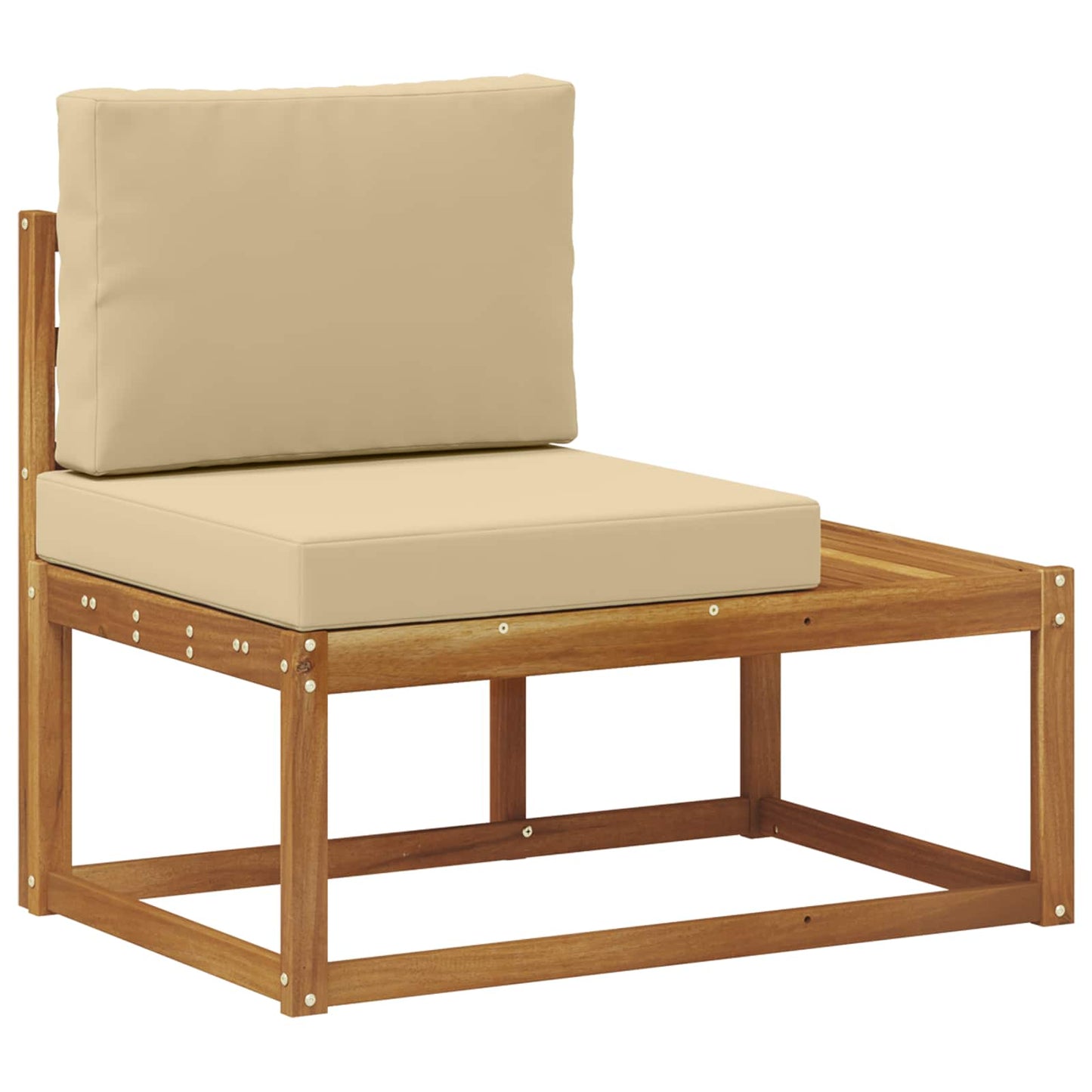 Outdoor-Sofagarnitur mit Kissen 7 Stück Natur und Beige