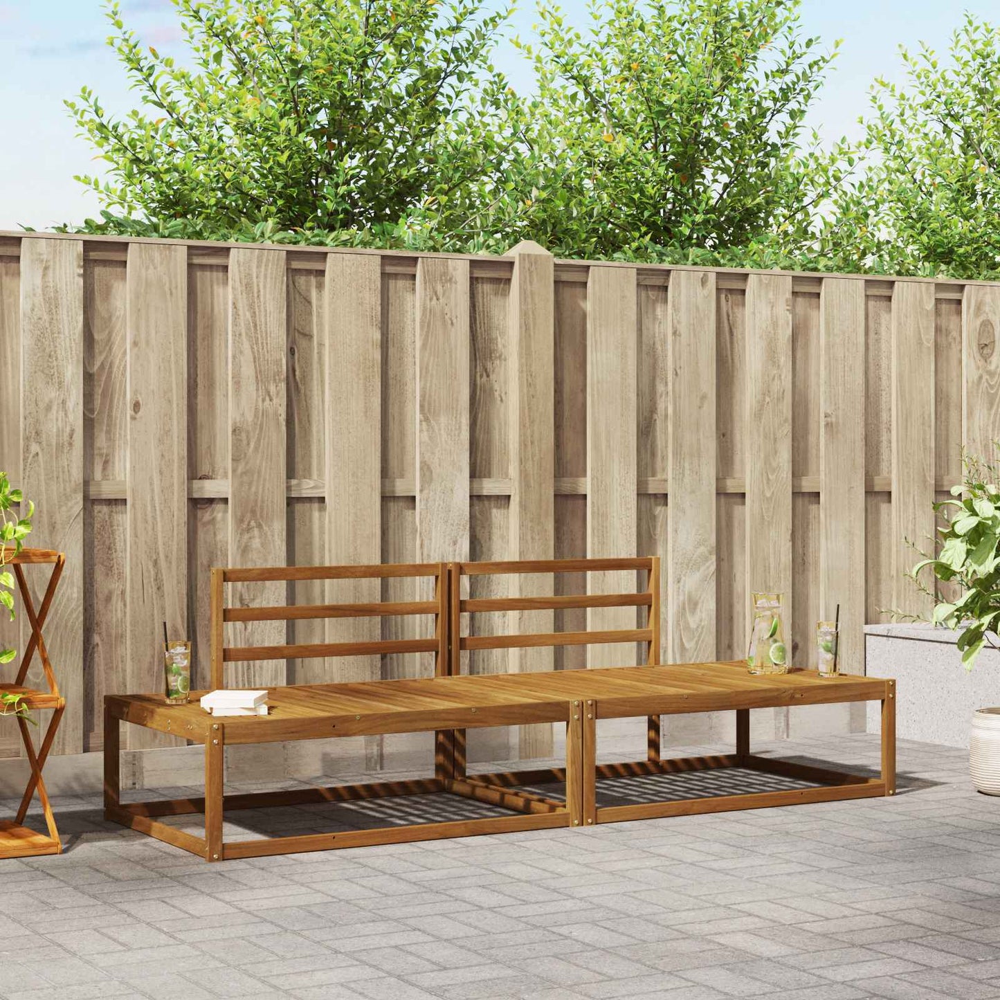 Outdoor-Sofagarnitur Natur Massivholz Akazie