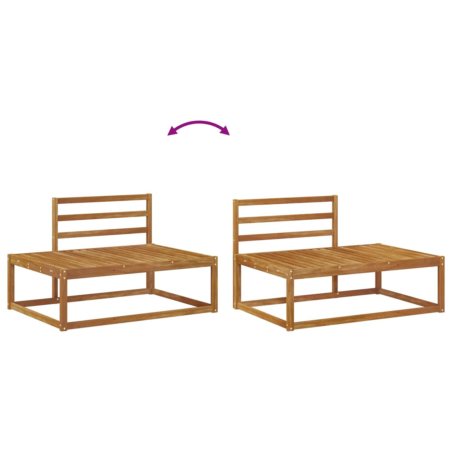 Outdoor-Sofagarnitur Natur Massivholz Akazie