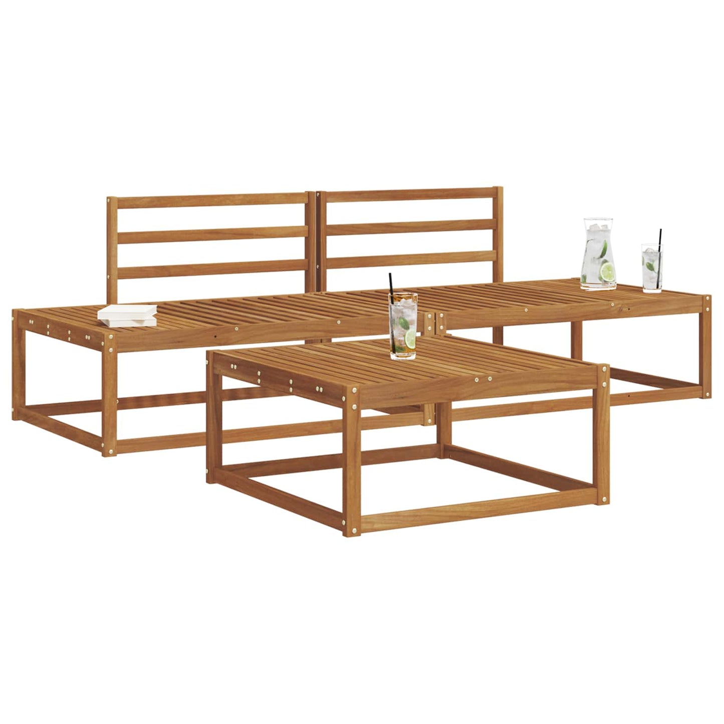 Outdoor-Sofagarnitur Natur Massivholz Akazie