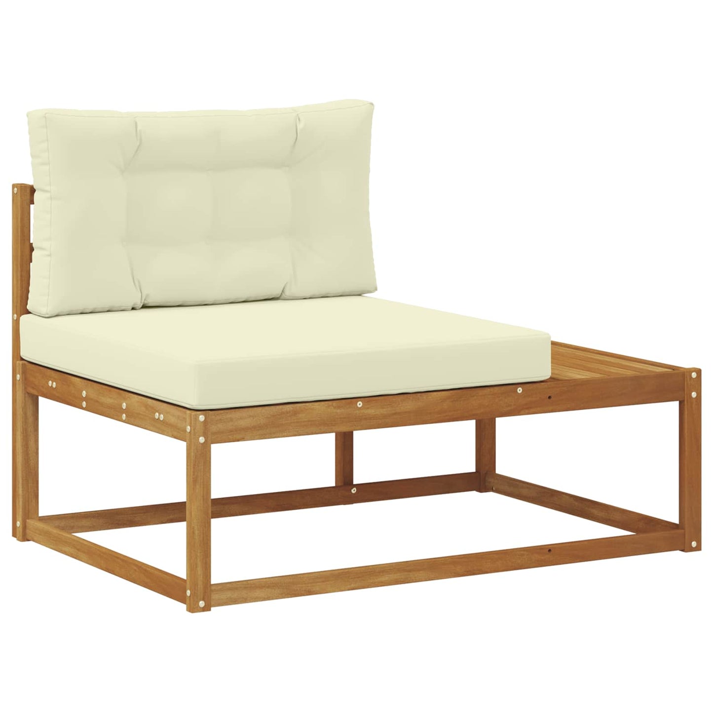 Outdoor-Sofagarnitur mit Kissen Natur und Creme