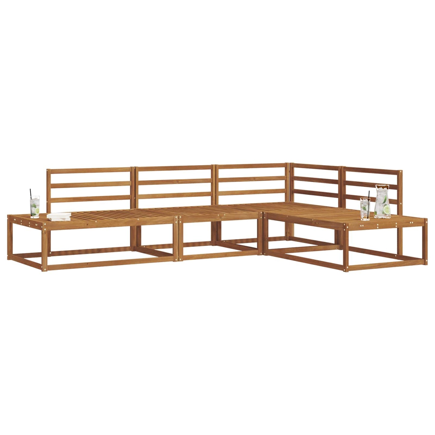 Outdoor-Sofagarnitur Natur Massivholz Akazie