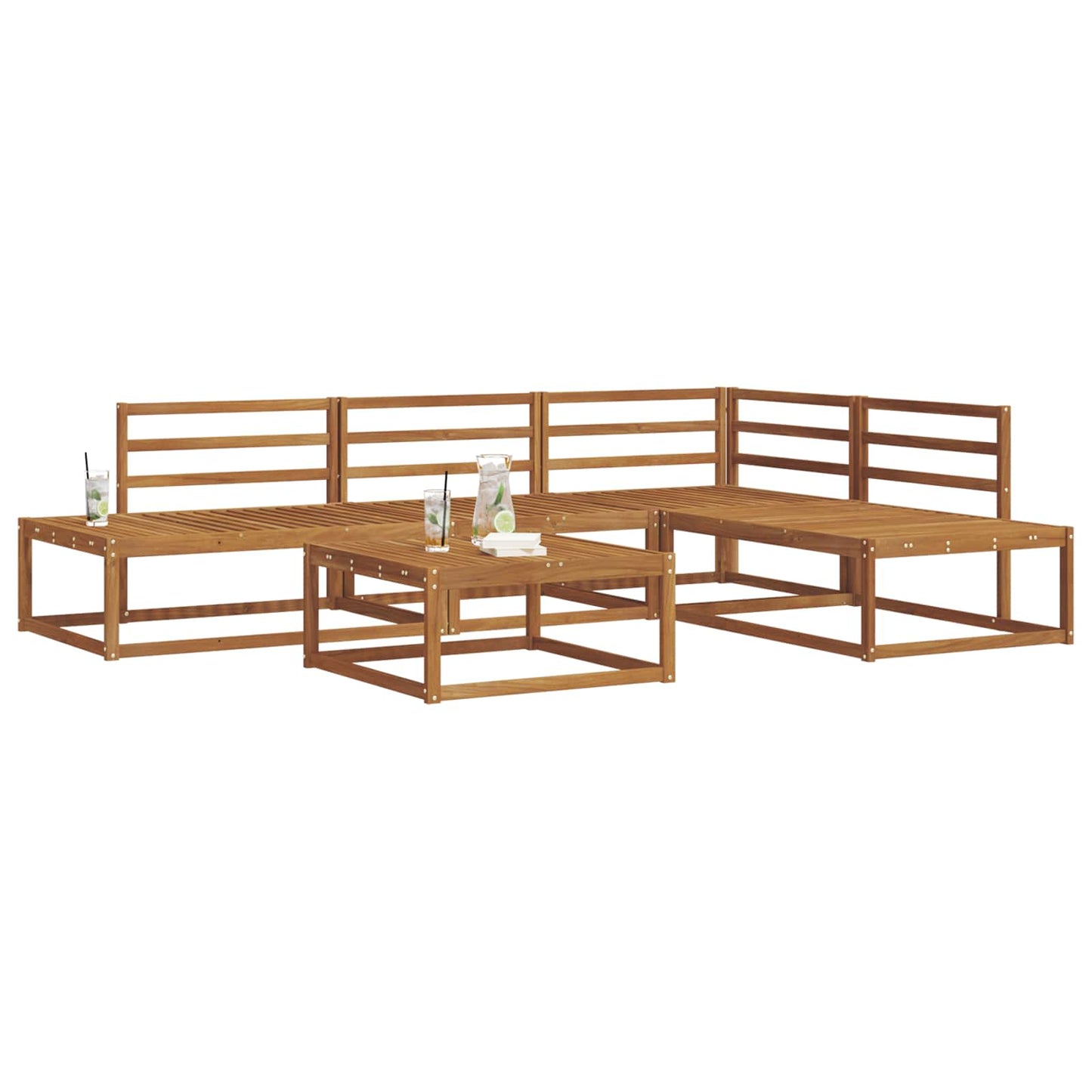 Outdoor-Sofagarnitur Natur Massivholz Akazie