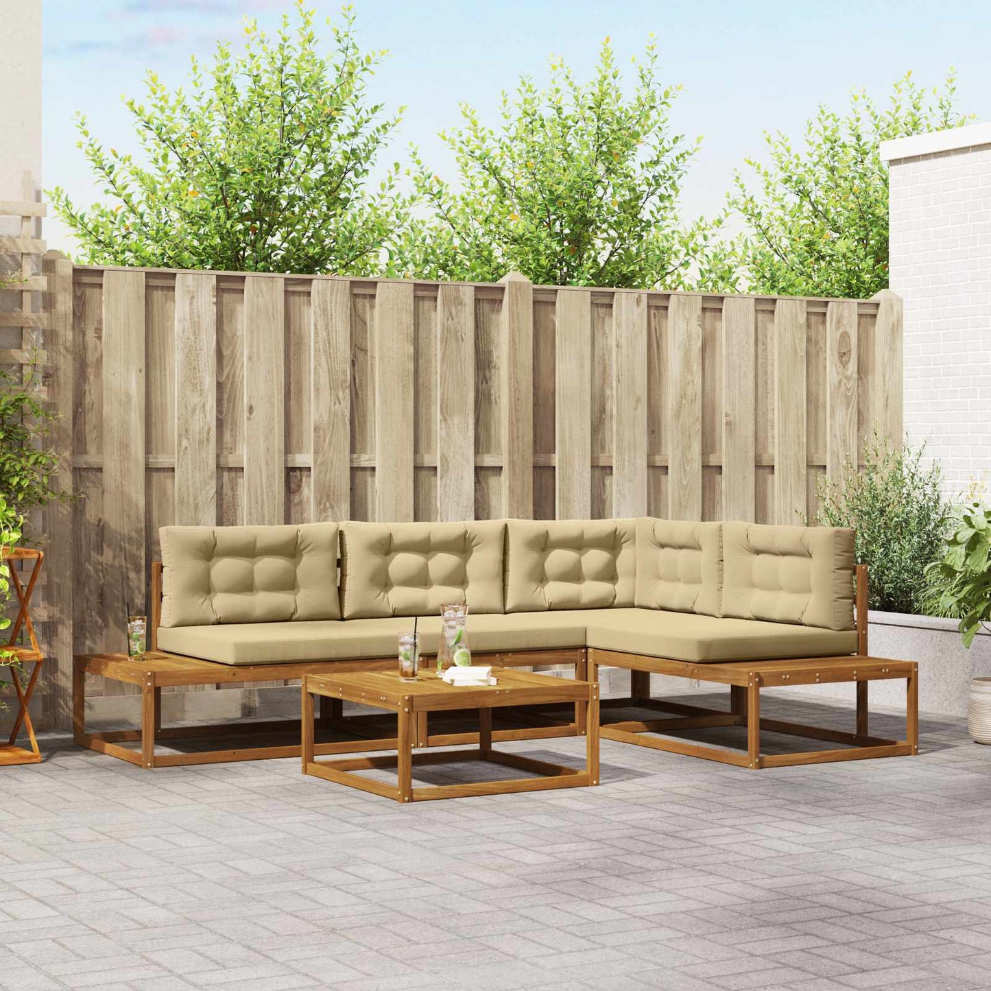 Outdoor-Sofagarnitur Natur und Beige