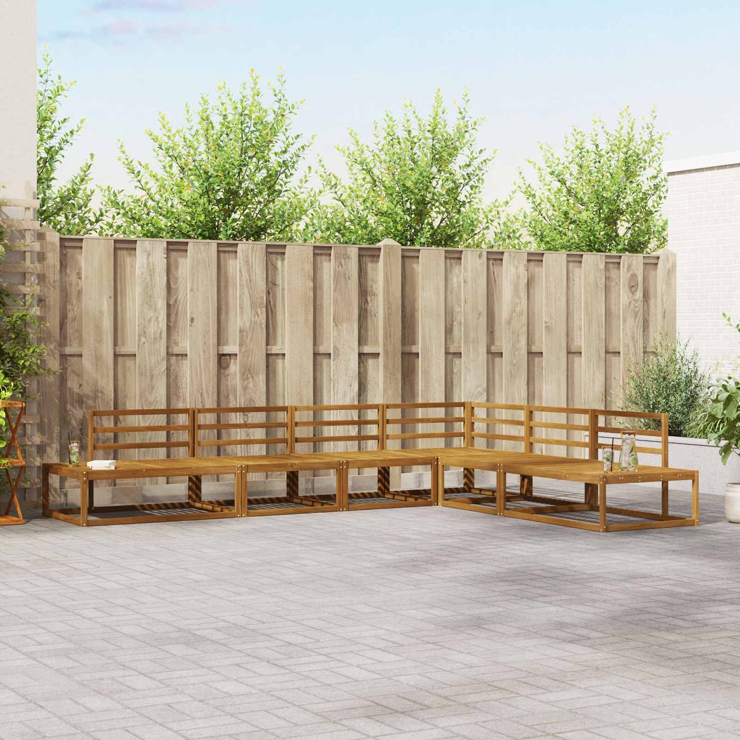 Outdoor-Sofagarnitur Natur Massivholz Akazie