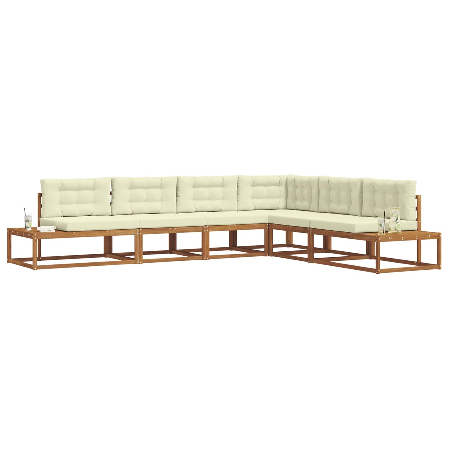 Outdoor-Sofagarnitur Natur und Creme