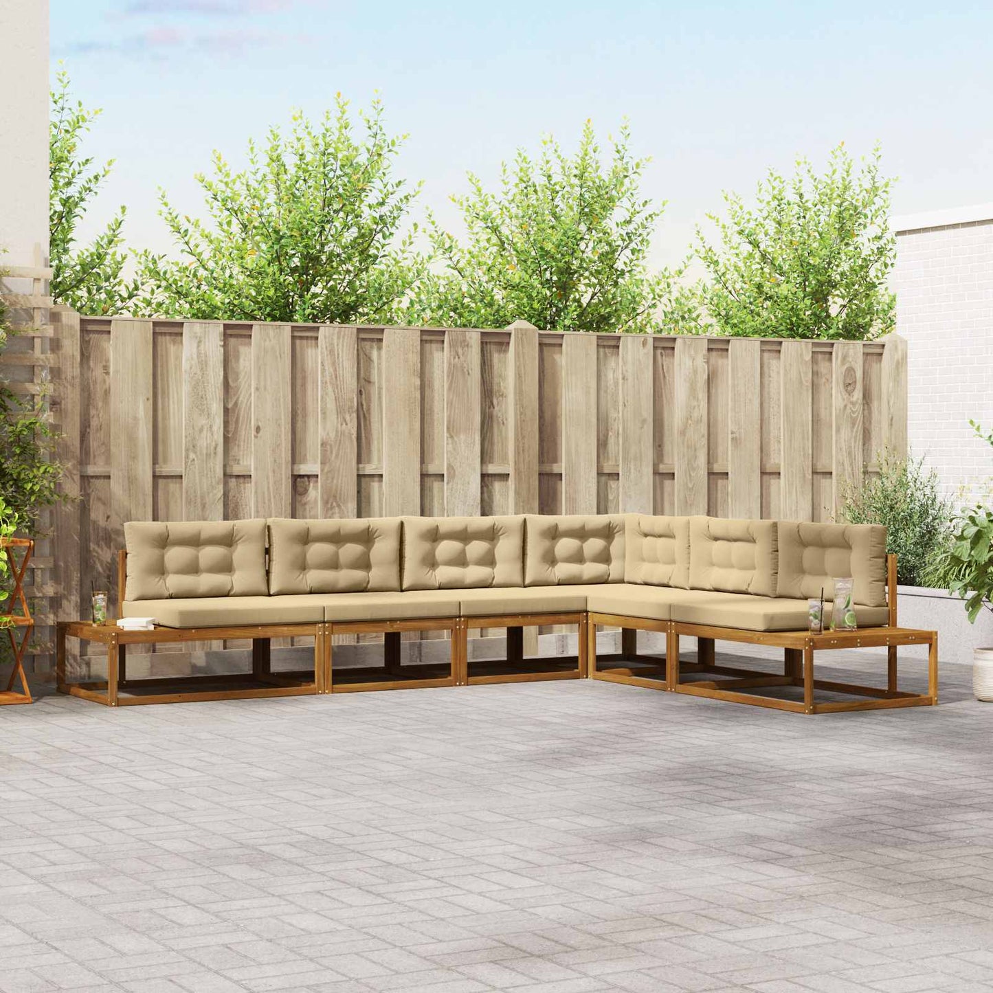 Outdoor-Sofagarnitur Natur und Beige