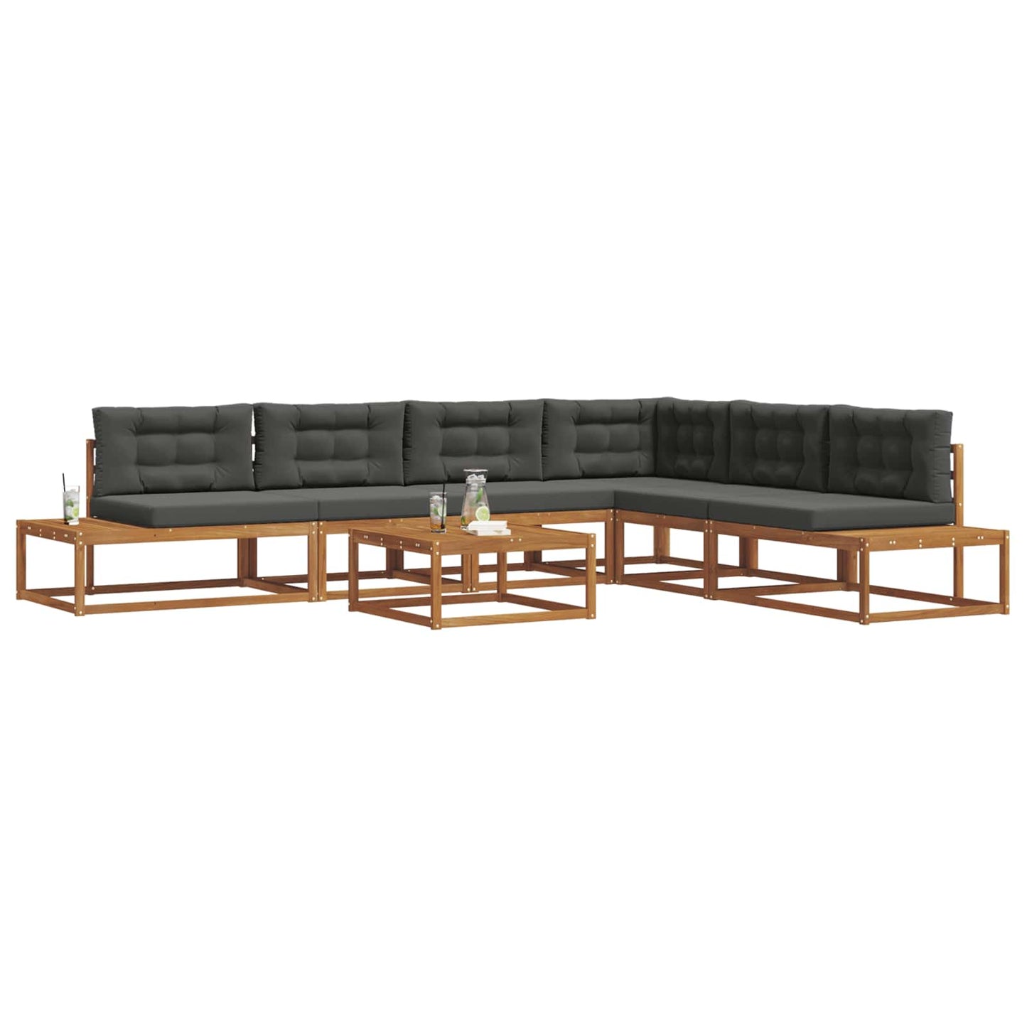 Outdoor-Sofagarnitur Natur und Anthrazit