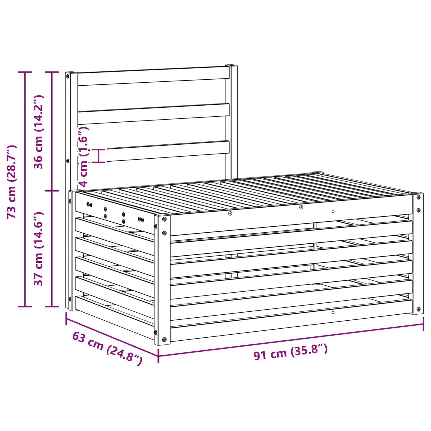 Outdoor-Sofagarnitur 2 Stück Natur 182,5 x 63 x 73 cm