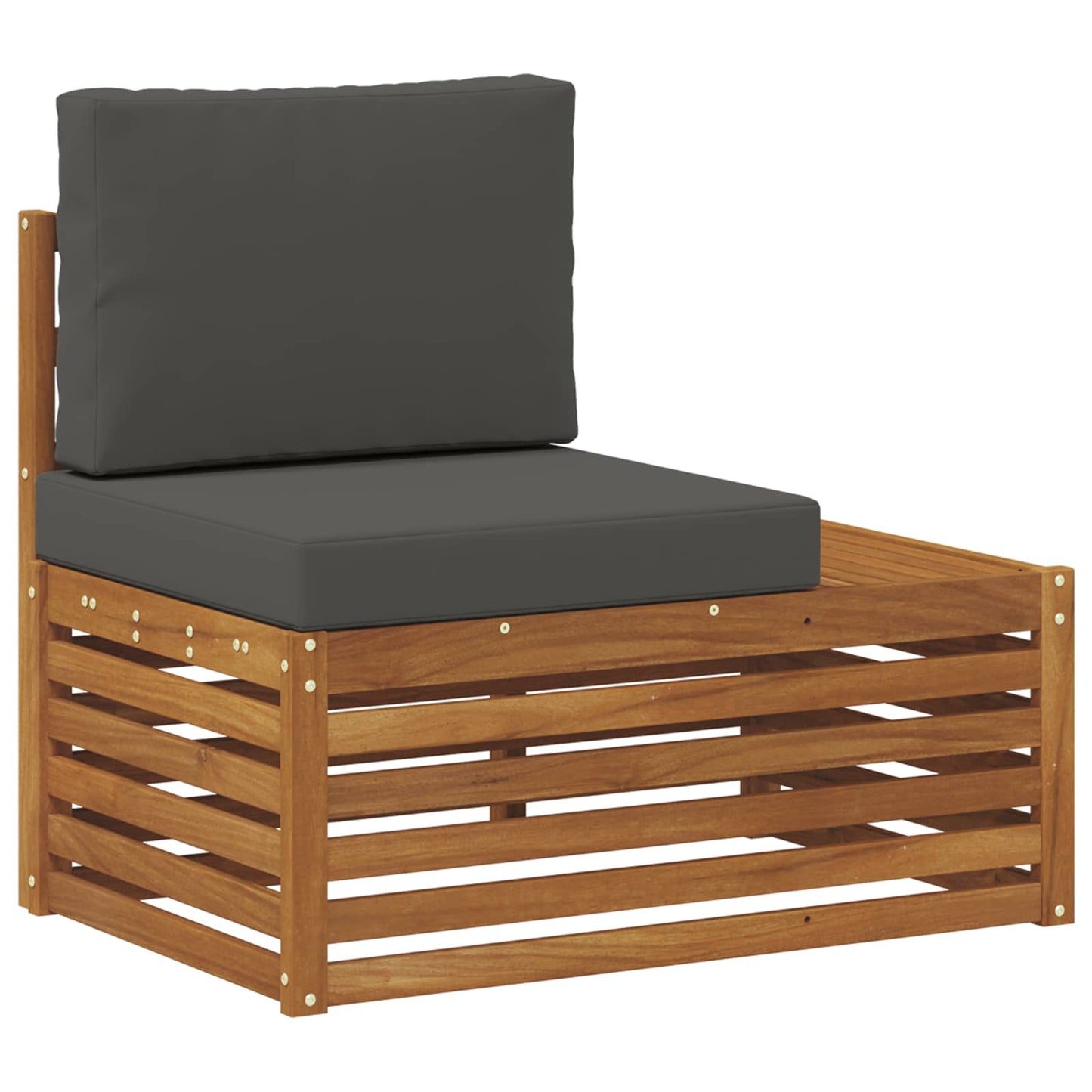 Outdoor-Sofagarnitur mit Kissen 2 Stück Natur und Anthrazit
