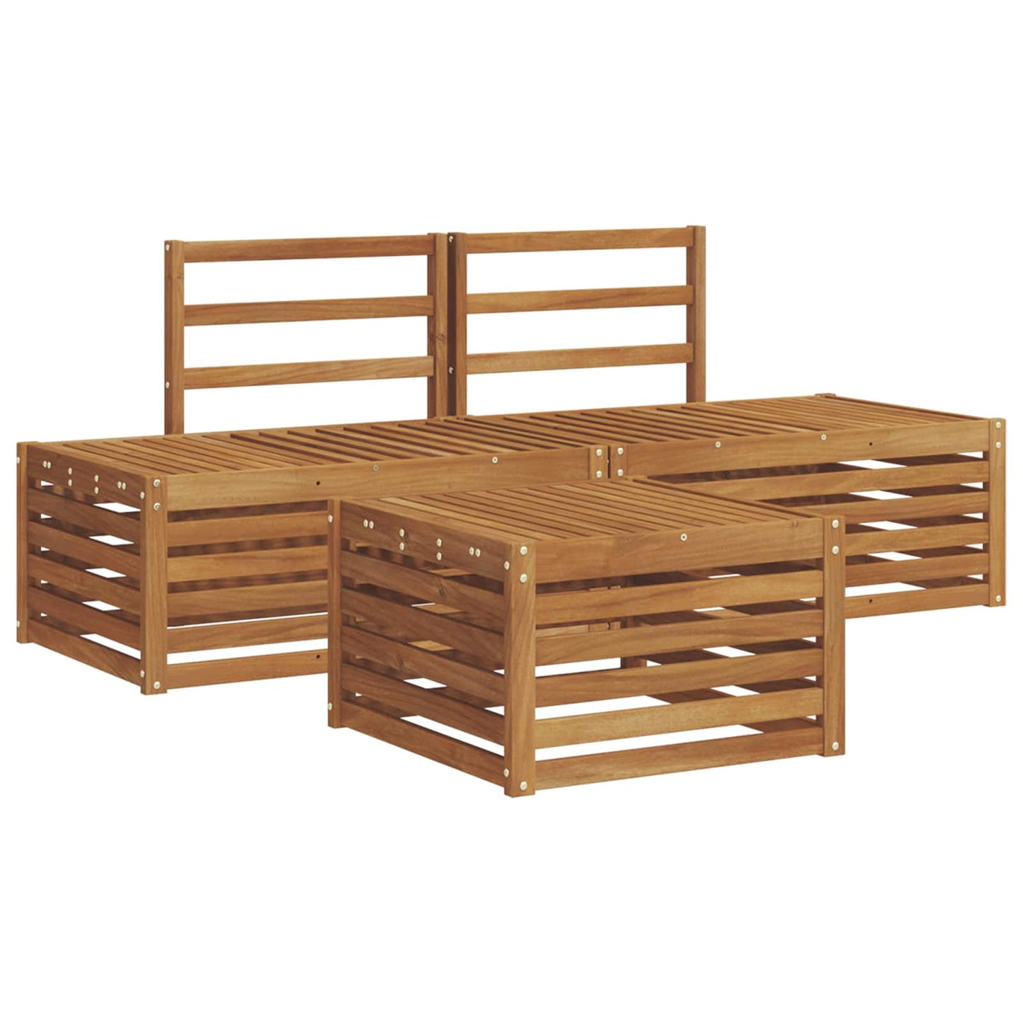 Outdoor-Sofagarnitur Natur 59 x 59 x 37 cm Massivholz Akazie