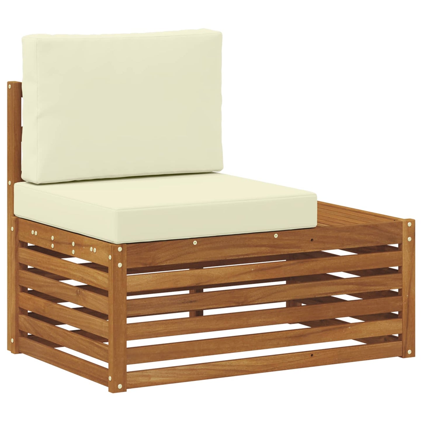 Outdoor-Sofagarnitur mit Kissen Natur und Creme 59 x 59 x 37 cm