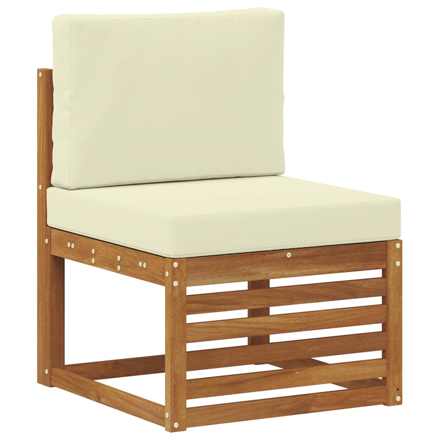Outdoor-Sofagarnitur mit Kissen 4 Stück Natur und Creme