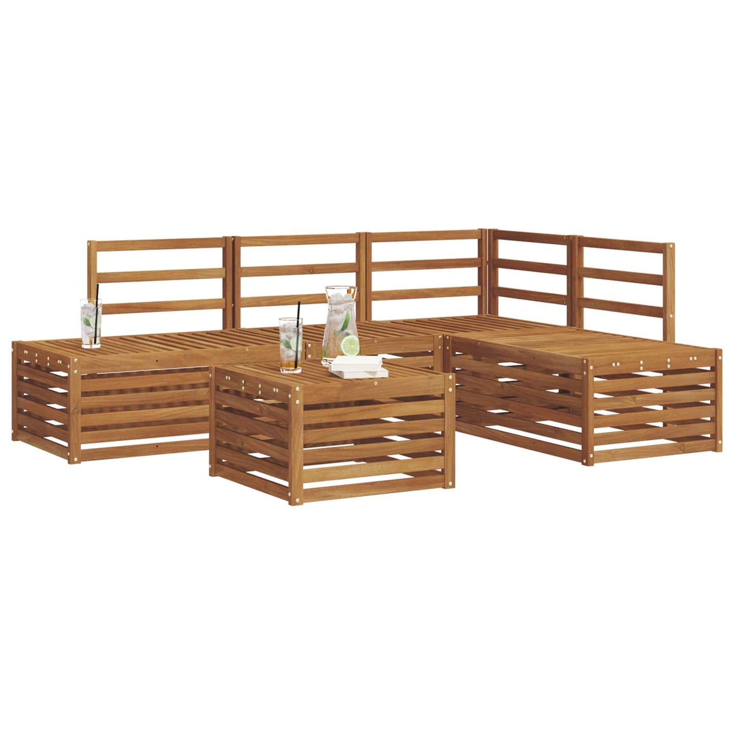 Outdoor-Sofagarnitur Natur 59 x 59 x 37 cm