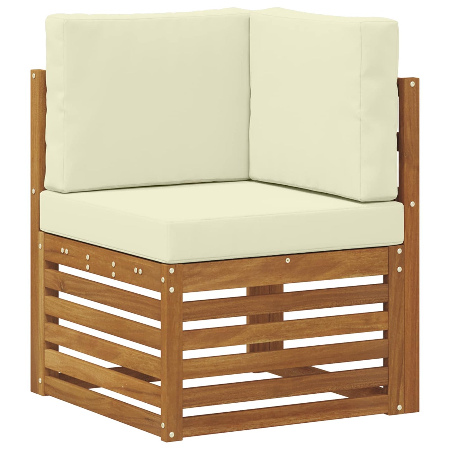 Outdoor-Sofagarnitur mit Kissen Natur und Creme 59 x 59 x 37 cm
