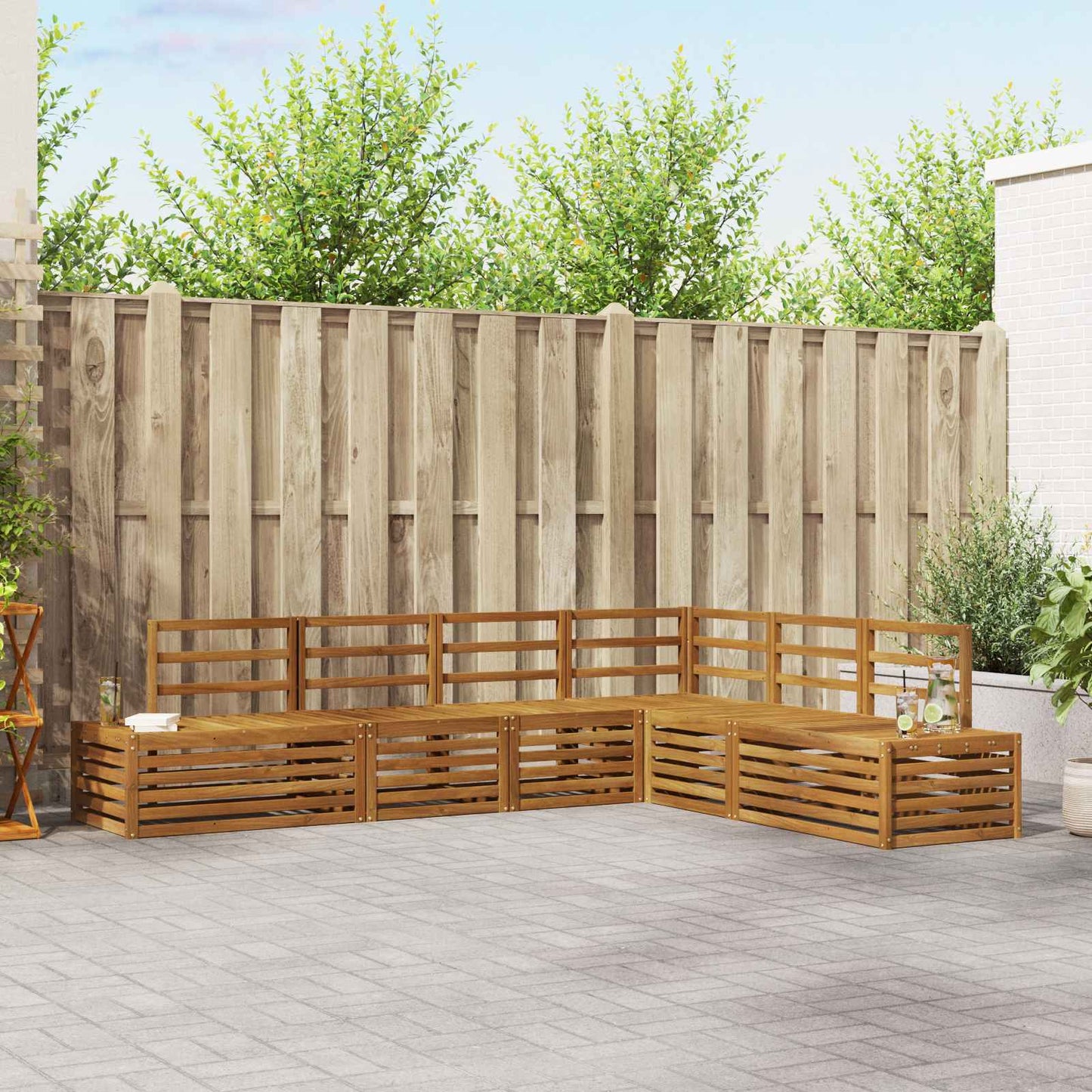 Outdoor-Sofagarnitur Natur 273 x 213,5 x 73 cm