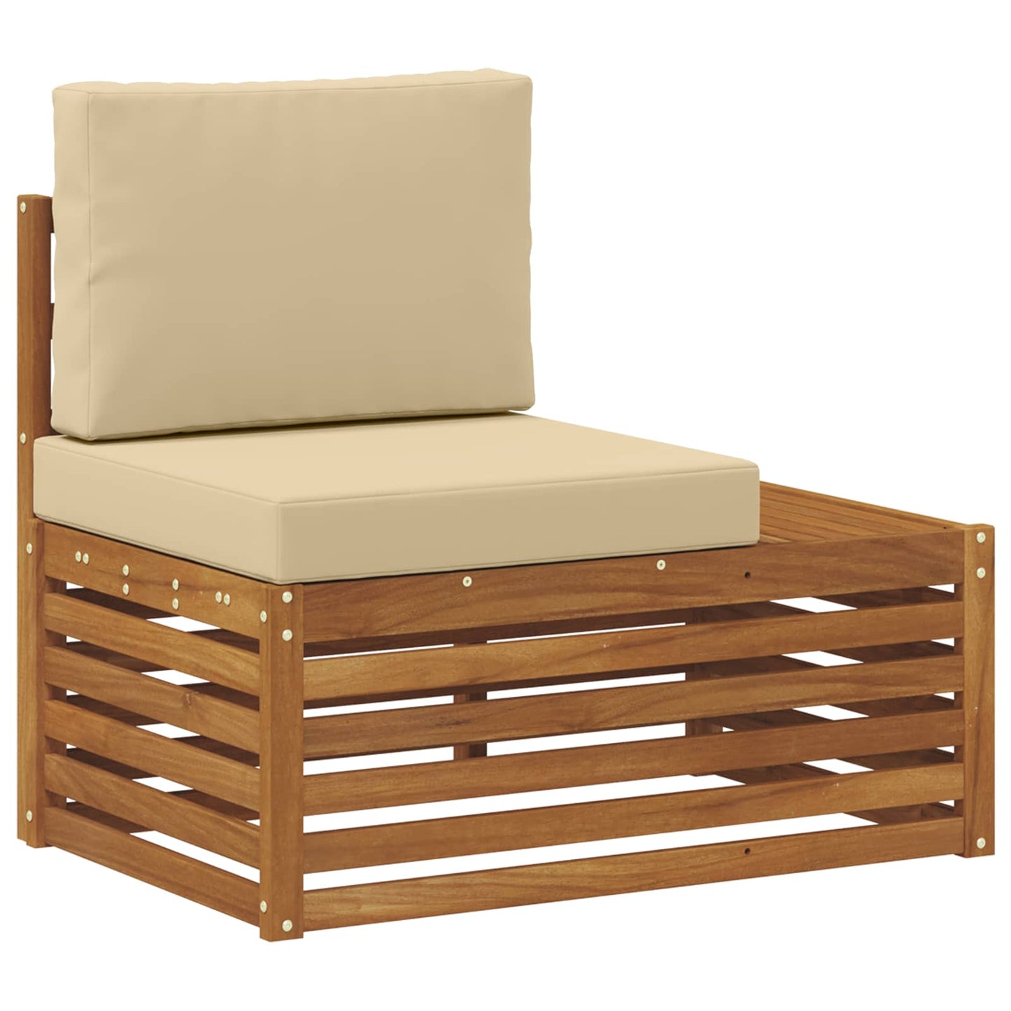 Outdoor-Sofagarnitur Natur und Beige 273 x 213,5 x 73 cm