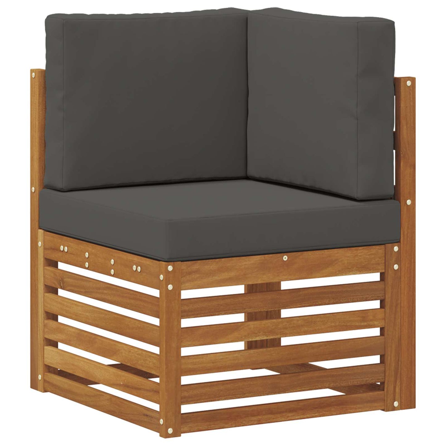 Outdoor-Sofagarnitur mit Kissen 7 Stück Natur und Anthrazit