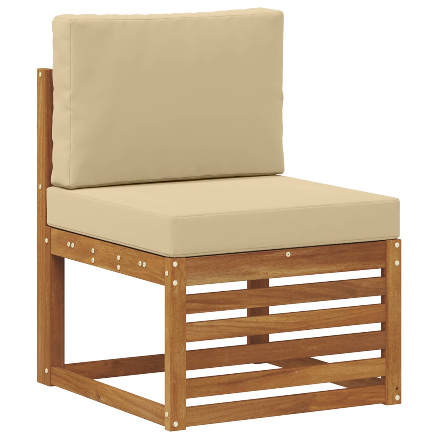 Outdoor-Sofagarnitur mit Kissen 7 Stück Natur und Beige